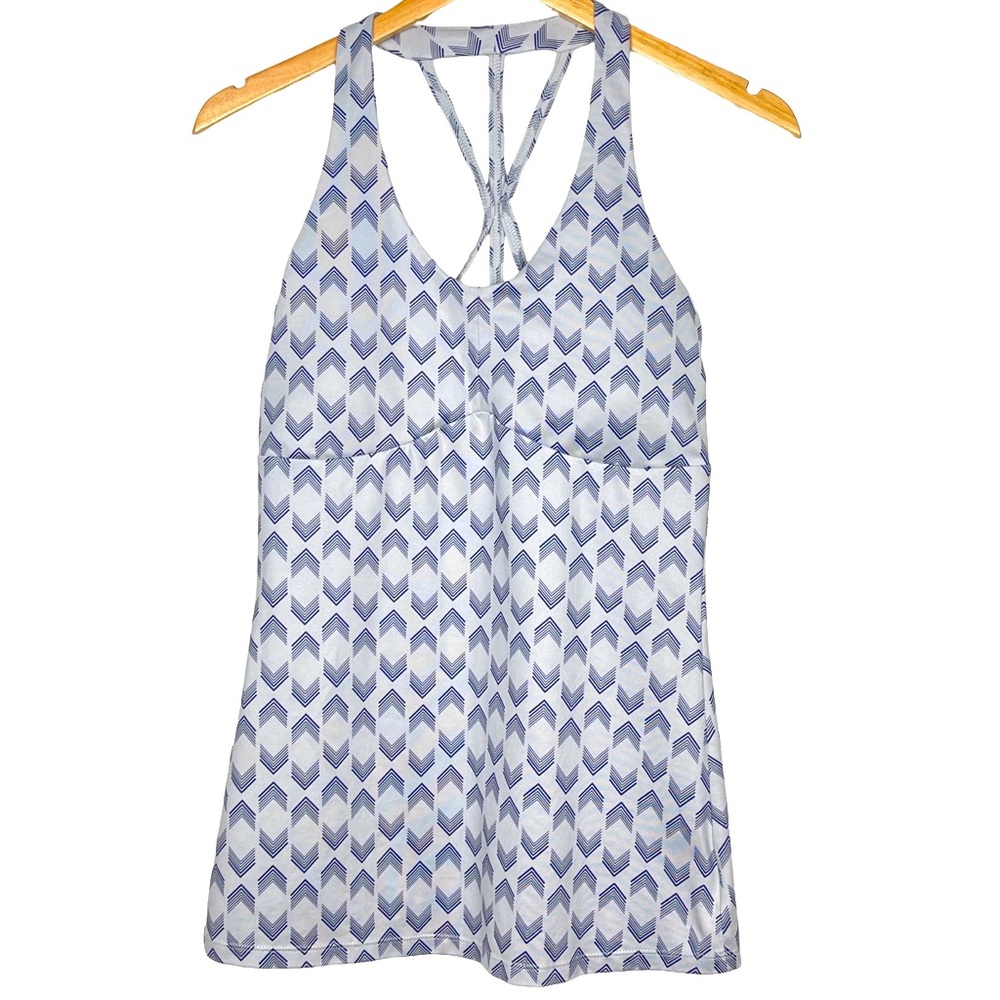 MEC Women’s Body Fit Tank Blue & White Pattern S